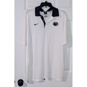 Nike Penn‎ State Nittany Lions White Polo Shirt XL NCAA Team Golf